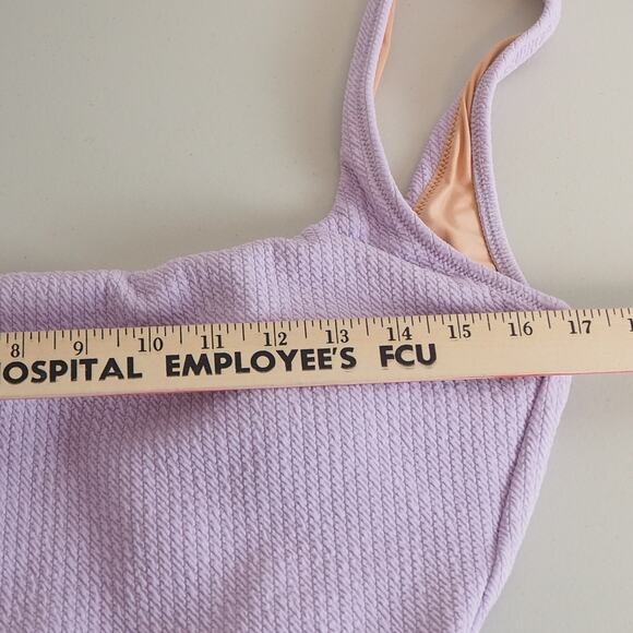 NWT J.Crew One Piece Swimsuit Size 12 Purple Textured Square Neck Low Back BC153 - Picture 3 of 13